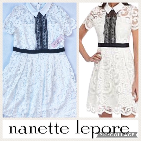 nanette lepore white lace dress